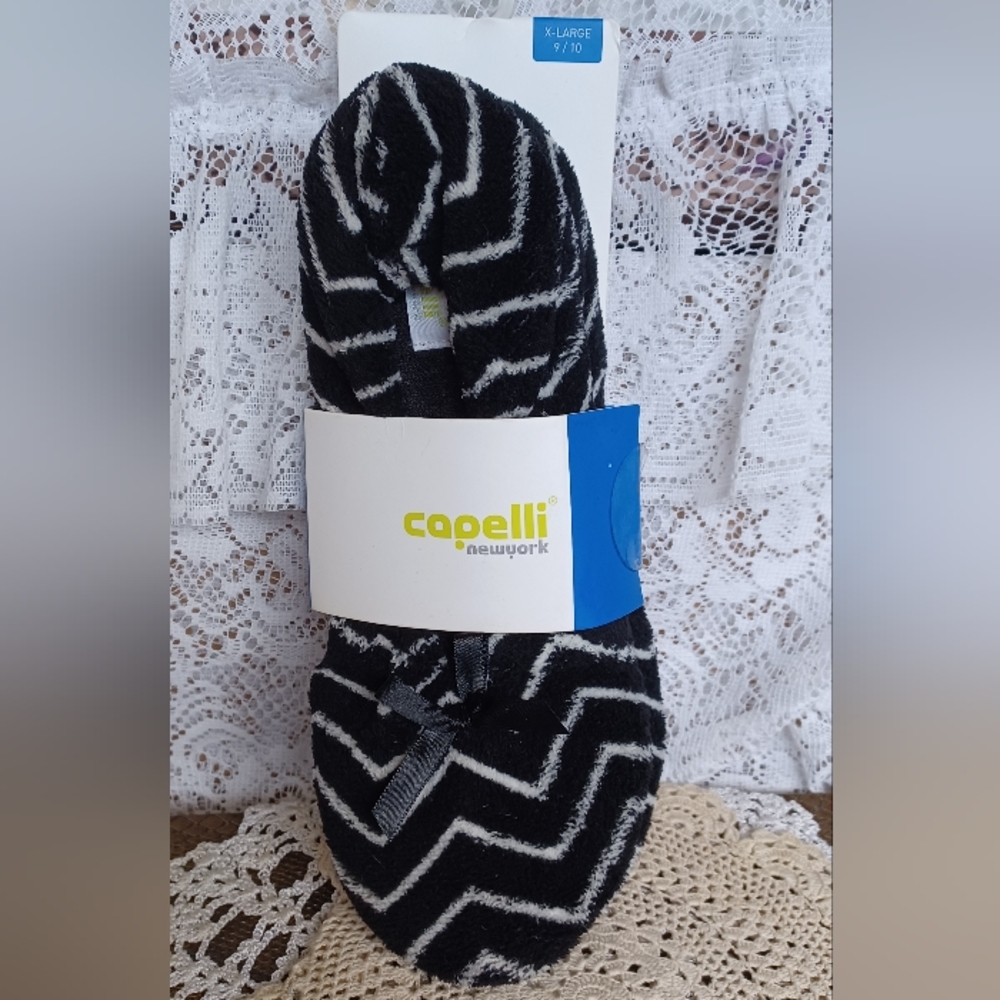 NEW ON CARD CAPELLI NEW YORK WOMEN'S BALLET PLUSH SLIPPERS X-LARGE 9/10